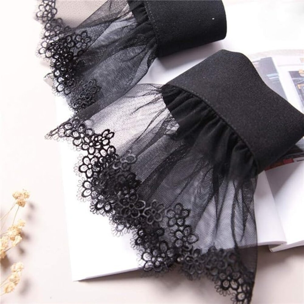 1 Pair Black Wrist Cuffs NEW